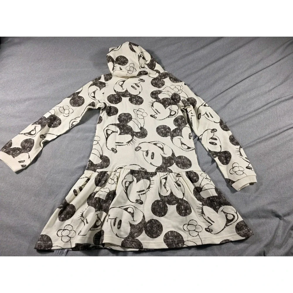 NWOT Disney Mikey Minnie Mouse Girls Youth‎ 9/10 Long Sleeve Terry Hooded Dress